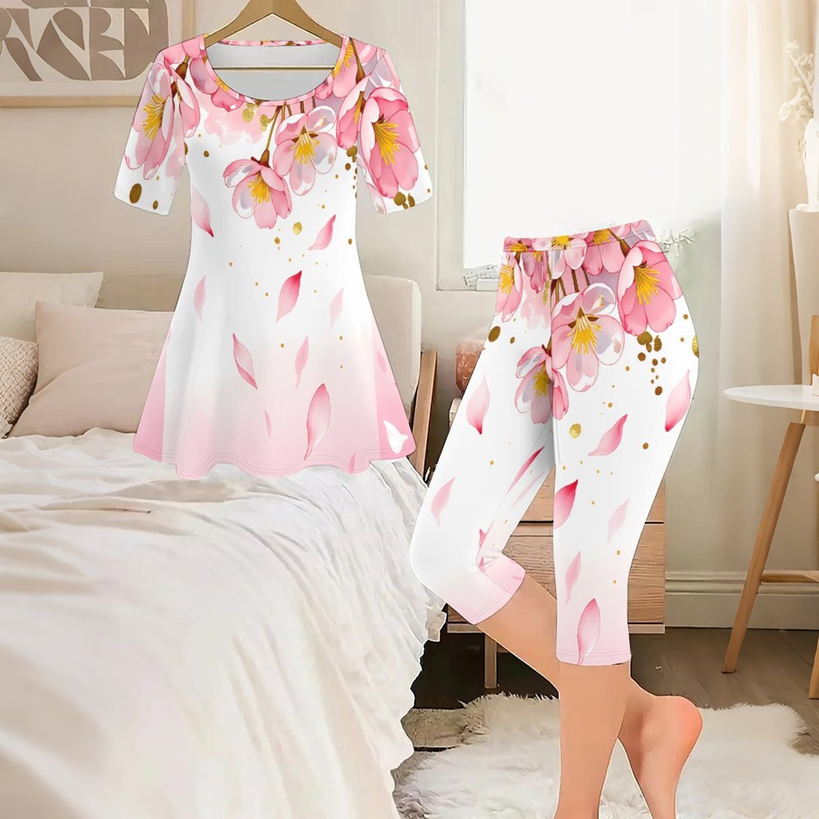 2pcs Vintage Print Two Piece S - đánh giá và giá Romper Floral Print