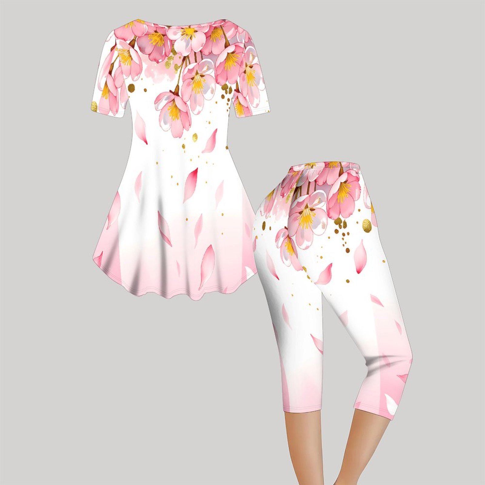 2pcs Vintage Print Two Piece S - đánh giá và giá Romper Floral Print